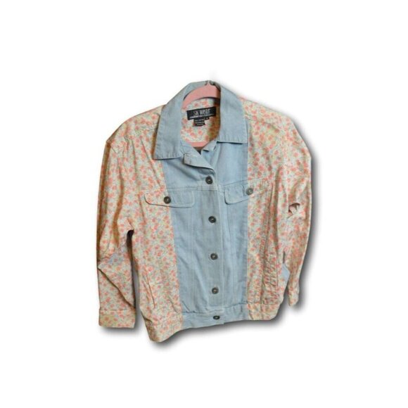 Vintage SK Wear Floral Denim Jacket - Y2K Style Size: P - Picture 1 of 4